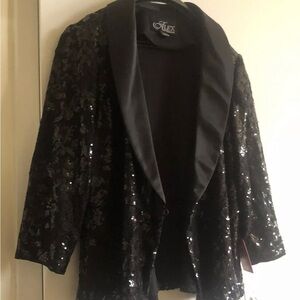 Alex evenings sequin tuxedo blazer size L